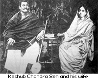 Keshub Chandra Sen and his wife